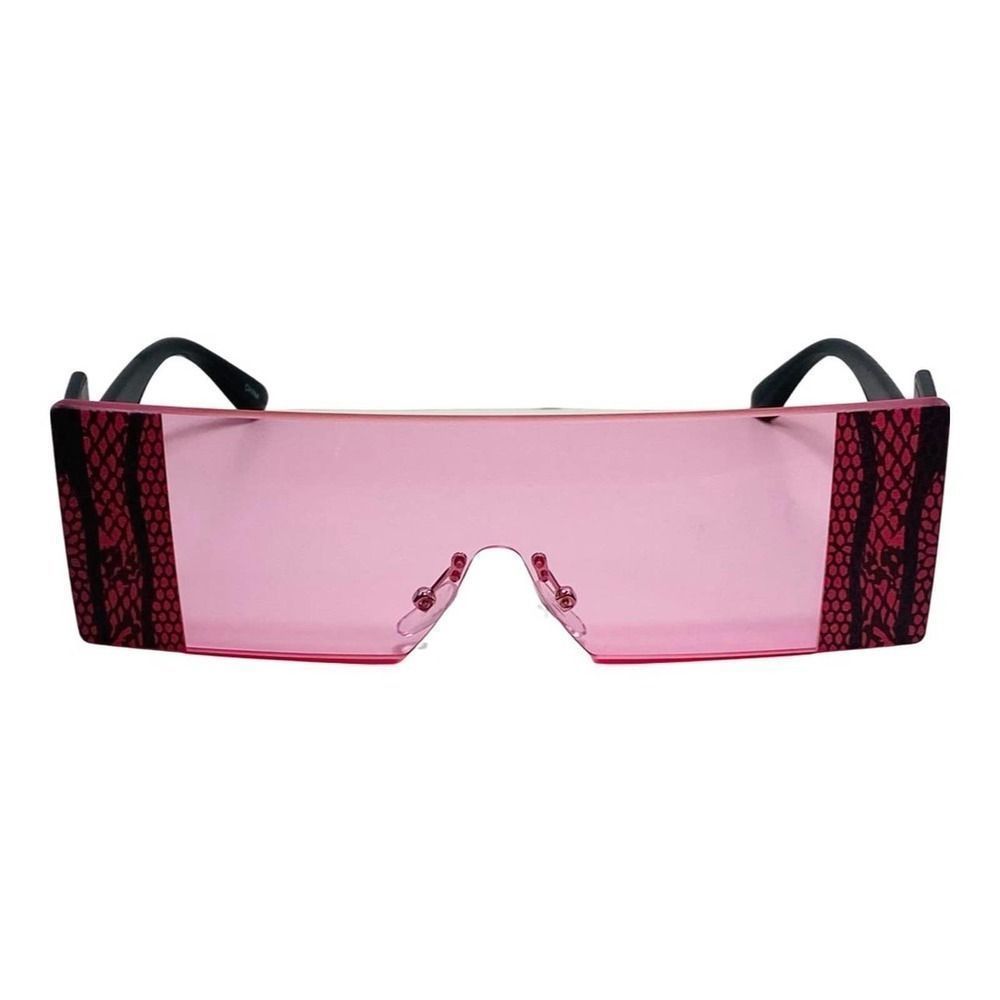 6106 | Pink Rectangle Sunglasses with Sideblinders